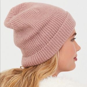torrid dusty pink ribbed knit beanies